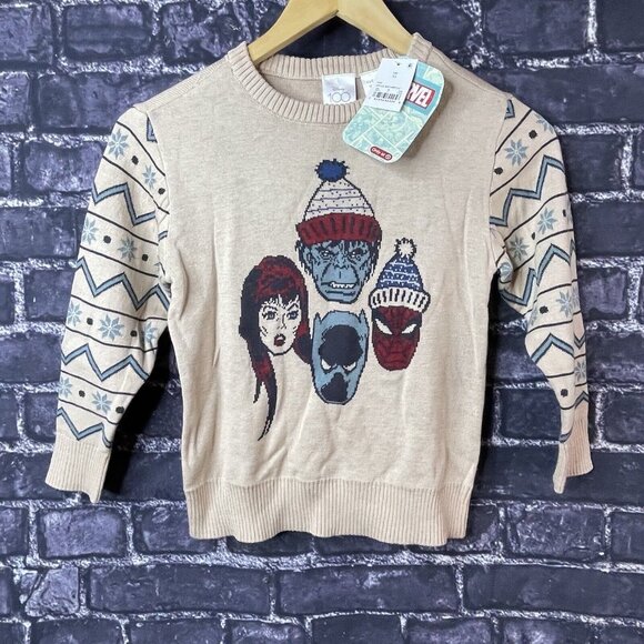 Marvel Boys XS 4/5 Spiderman Hulk Holidays Winter Knit Sweater - Picture 6 of 13